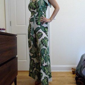 Leaf Print Jump Suit